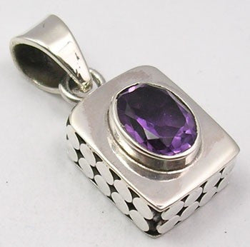 Pandantiv Argint 925 cu Ametist 2.5 cm lungime