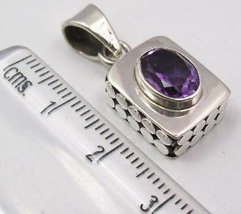 Pandantiv Argint 925 cu Ametist 2.5 cm lungime