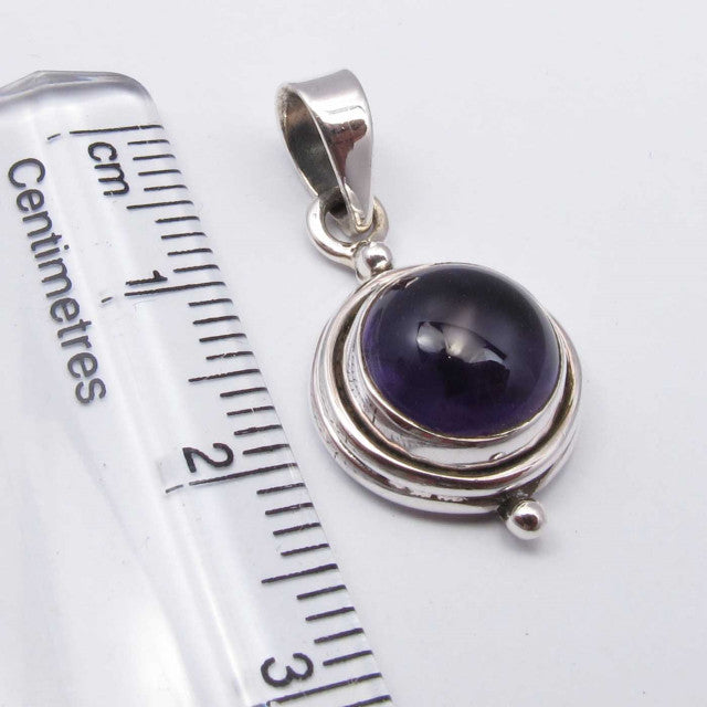 Pandantiv Argint 925 cu Ametist 2.5 cm lungime