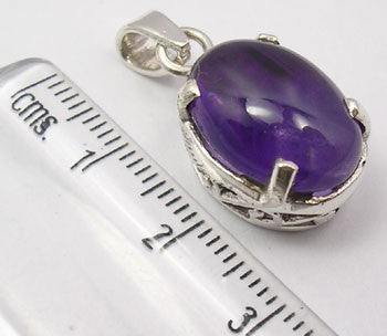 Pandantiv Argint 925 cu Ametist 2.6 cm lungime