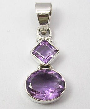 Pandantiv Argint 925 cu Ametist 3,1 cm lungime