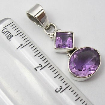 Pandantiv Argint 925 cu Ametist 3,1 cm lungime