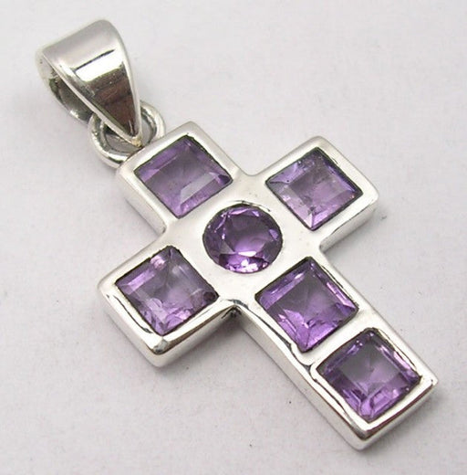 Pandantiv Argint 925 cu Ametist 3.1 cm lungime