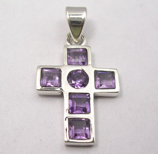 Pandantiv Argint 925 cu Ametist 3.1 cm lungime