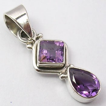 Pandantiv Argint 925 cu Ametist 3,3 cm lungime