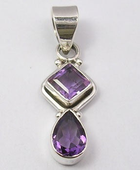 Pandantiv Argint 925 cu Ametist 3,3 cm lungime