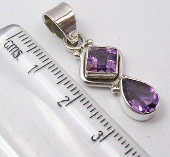 Pandantiv Argint 925 cu Ametist 3,3 cm lungime