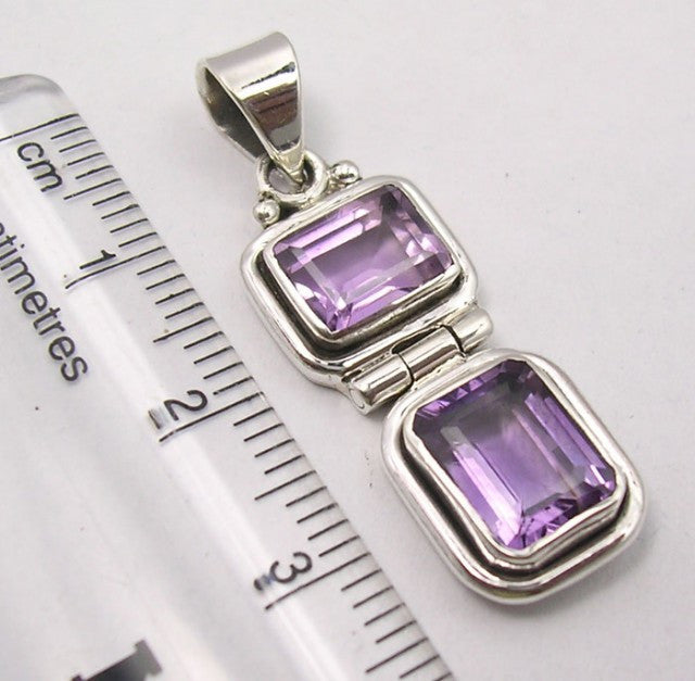 Pandantiv Argint 925 cu Ametist 3,4 cm lungime