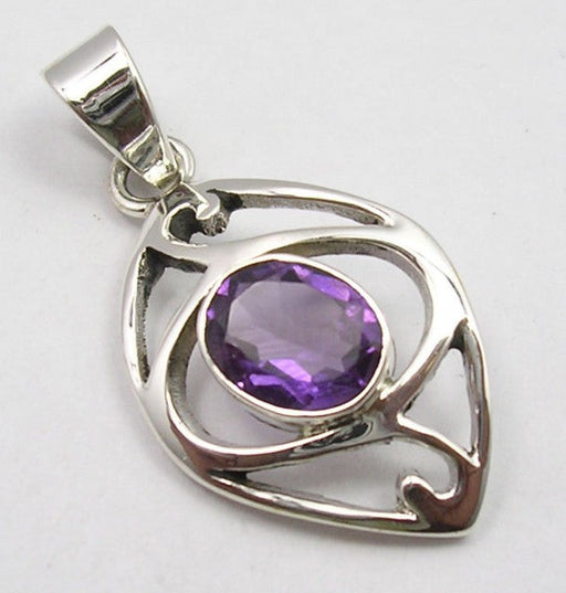 Pandantiv Argint 925 cu Ametist 3.9 cm lungime