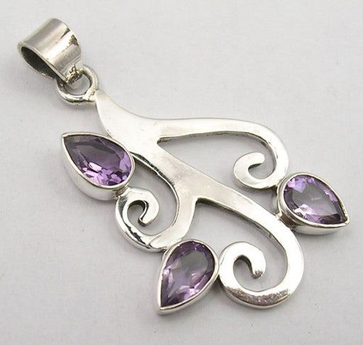 Pandantiv Argint 925 cu Ametist 4,2 cm lungime