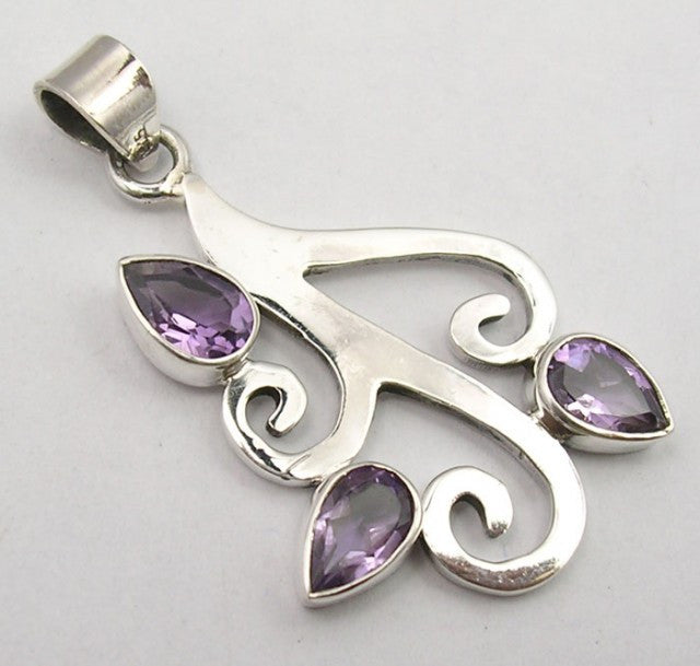 Pandantiv Argint 925 cu Ametist 4,2 cm lungime