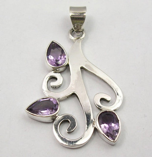 Pandantiv Argint 925 cu Ametist 4,2 cm lungime