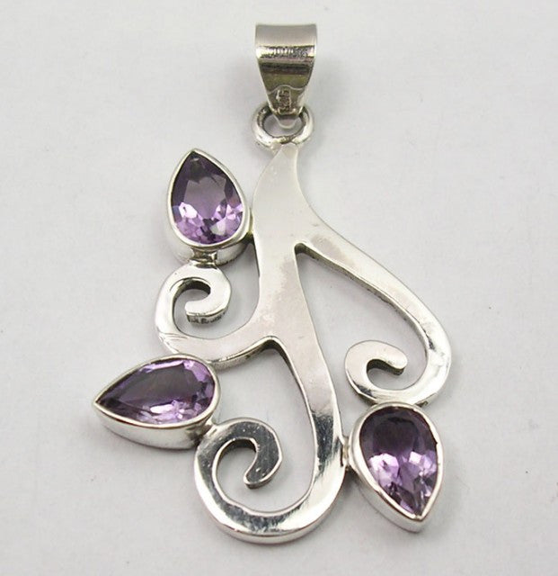 Pandantiv Argint 925 cu Ametist 4,2 cm lungime