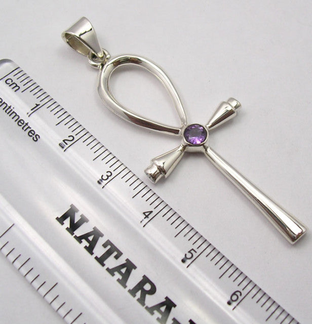 Pandantiv Argint 925 cu Ametist 5,5 cm lungime