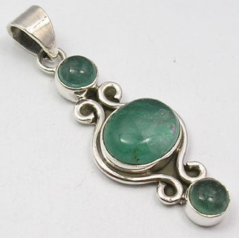 Pandantiv Argint 925 cu Apatit 4.4 cm lungime