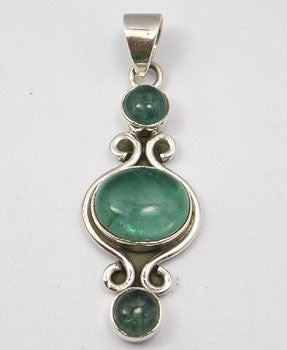 Pandantiv Argint 925 cu Apatit 4.4 cm lungime