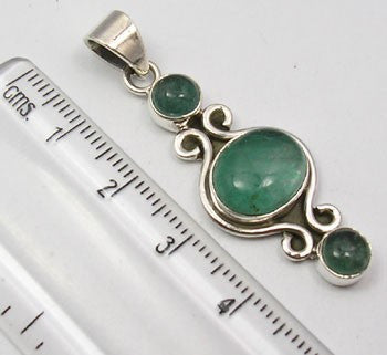 Pandantiv Argint 925 cu Apatit 4.4 cm lungime