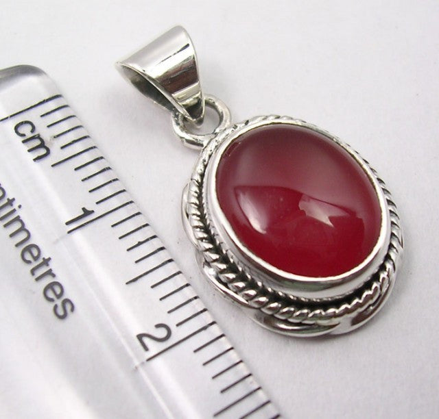 Pandantiv Argint 925 cu Carnelian 2,4 cm lungime