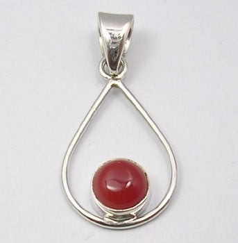 Pandantiv Argint 925 cu Carnelian 3,2 cm lungime