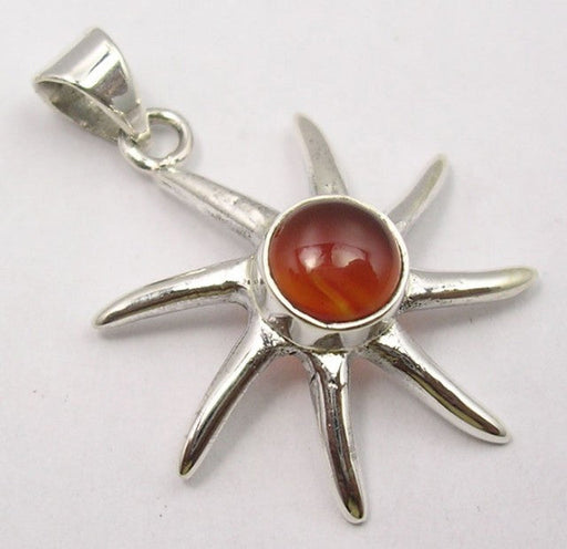 Pandantiv Argint 925 cu Carnelian 3,3 cm lungime