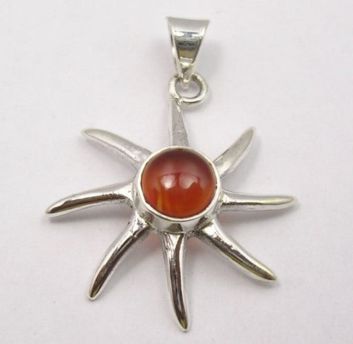 Pandantiv Argint 925 cu Carnelian 3,3 cm lungime