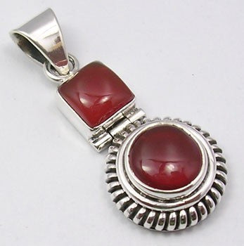 Pandantiv Argint 925 cu Carnelian 3.5 cm lungime
