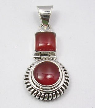 Pandantiv Argint 925 cu Carnelian 3.5 cm lungime