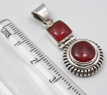 Pandantiv Argint 925 cu Carnelian 3.5 cm lungime