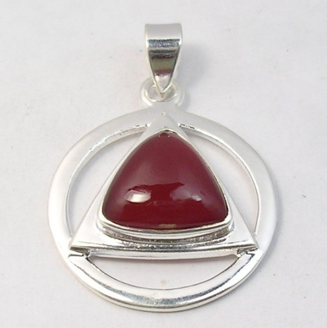 Pandantiv Argint 925 cu Carnelian 3,5 cm lungime