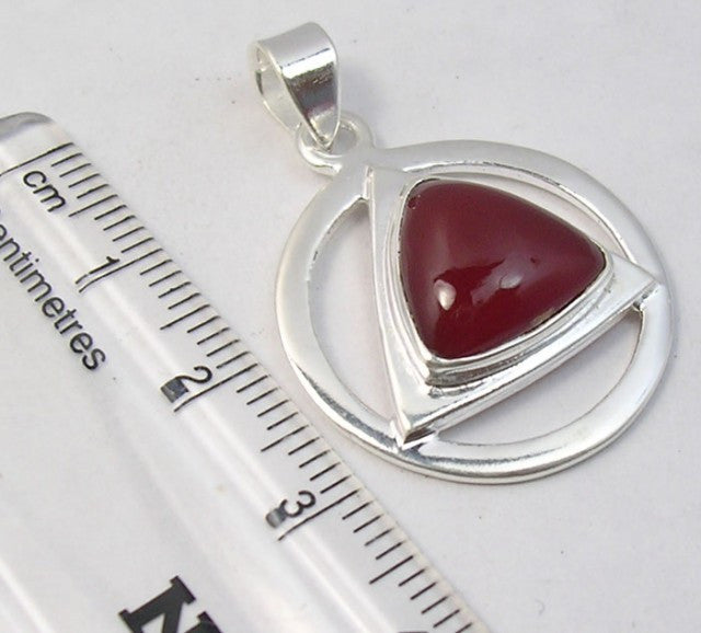 Pandantiv Argint 925 cu Carnelian 3,5 cm lungime