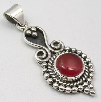 Pandantiv Argint 925 cu Carnelian 3,8 cm lungime