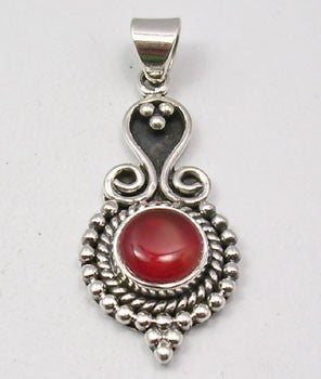 Pandantiv Argint 925 cu Carnelian 3,8 cm lungime