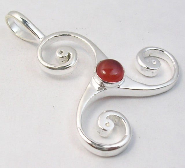 Pandantiv Argint 925 cu Carnelian 4.2 cm lungime