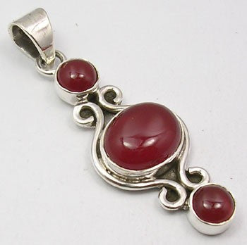 Pandantiv Argint 925 cu Carnelian 4,4 cm lungime