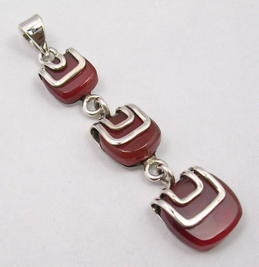 Pandantiv Argint 925 cu Carnelian 5.0 cm lungime
