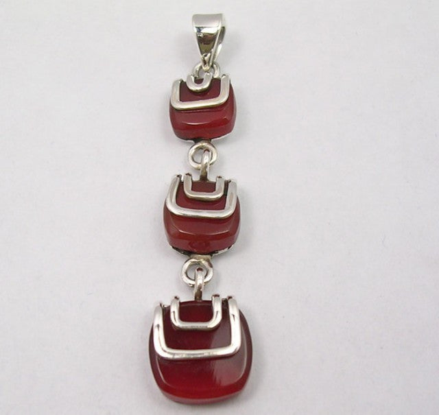 Pandantiv Argint 925 cu Carnelian 5.0 cm lungime