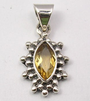 Pandantiv Argint 925 cu Citrin, 2.4 cm lungime