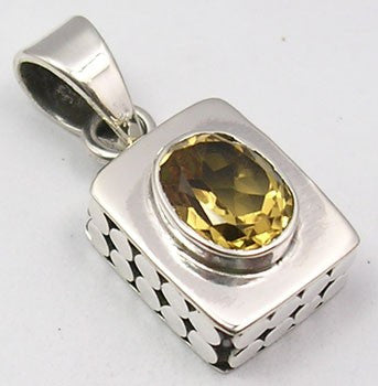 Pandantiv Argint 925 cu Citrin 2.5 cm lungime