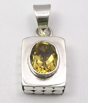 Pandantiv Argint 925 cu Citrin 2.5 cm lungime