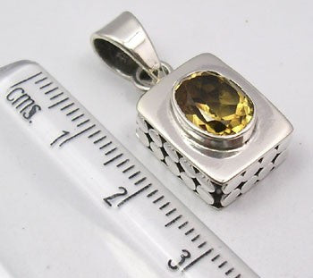 Pandantiv Argint 925 cu Citrin 2.5 cm lungime