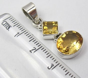 Pandantiv Argint 925 cu Citrin 3.1 cm lungime