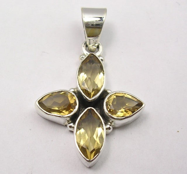 Pandantiv Argint 925 cu Citrin 3,2 cm lungime