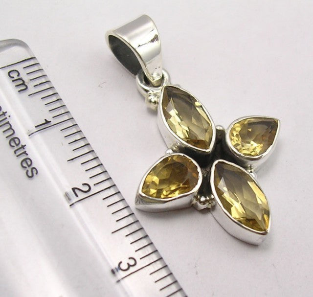 Pandantiv Argint 925 cu Citrin 3,2 cm lungime