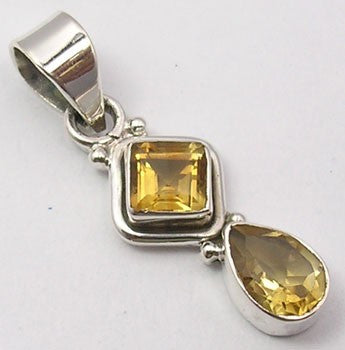 Pandantiv Argint 925 cu Citrin 3,3 cm lungime