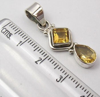Pandantiv Argint 925 cu Citrin 3,3 cm lungime