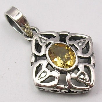 Pandantiv Argint 925 cu Citrin 3,3 cm lungime