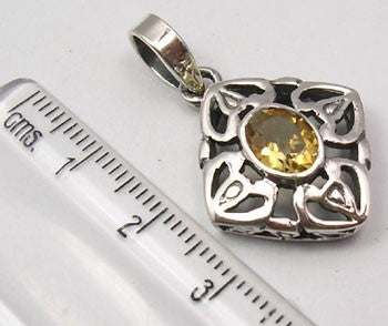 Pandantiv Argint 925 cu Citrin 3,3 cm lungime