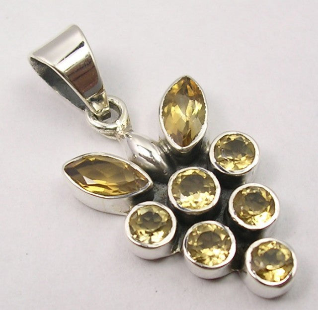 Pandantiv Argint 925 cu Citrin 3.4 cm lungime