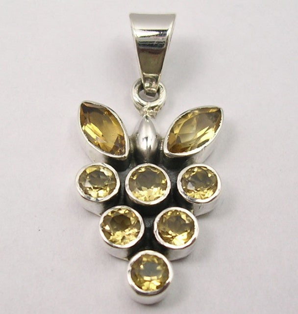 Pandantiv Argint 925 cu Citrin 3.4 cm lungime