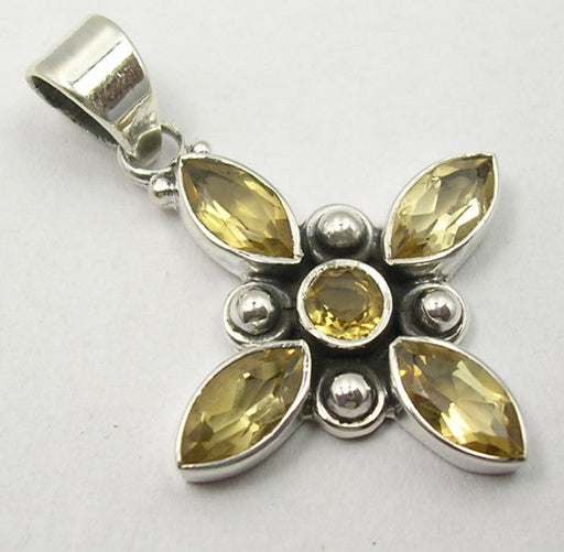 Pandantiv Argint 925 cu Citrin 3,4 cm lungime